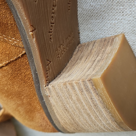 Antelope N47 Cage Suede Heel Cut Out Booties Boots In Cognac Brown, EU40, 9-9.5 - Picture 10 of 13